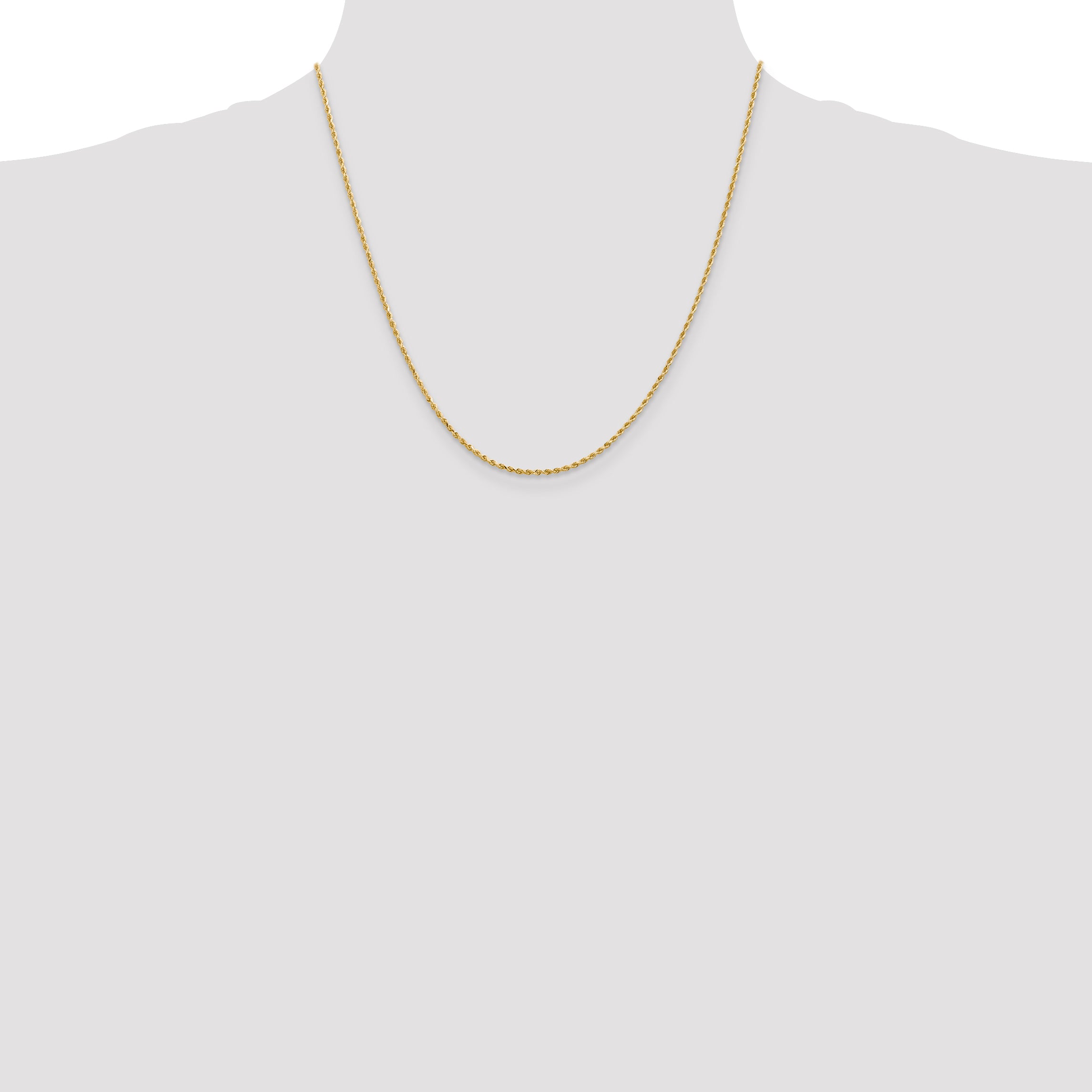 14K 1.5mm Diamond-Cut Rope Chain