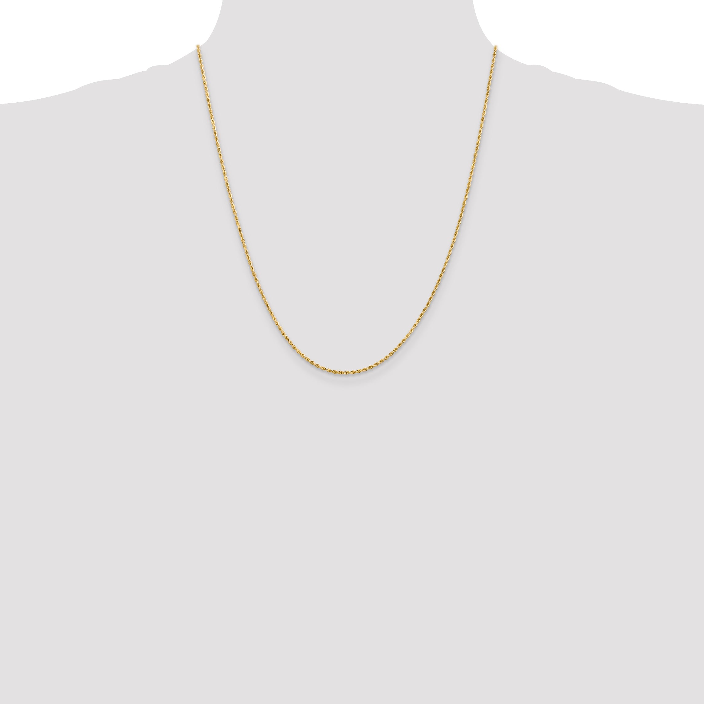 14K 1.5mm Diamond-Cut Rope Chain