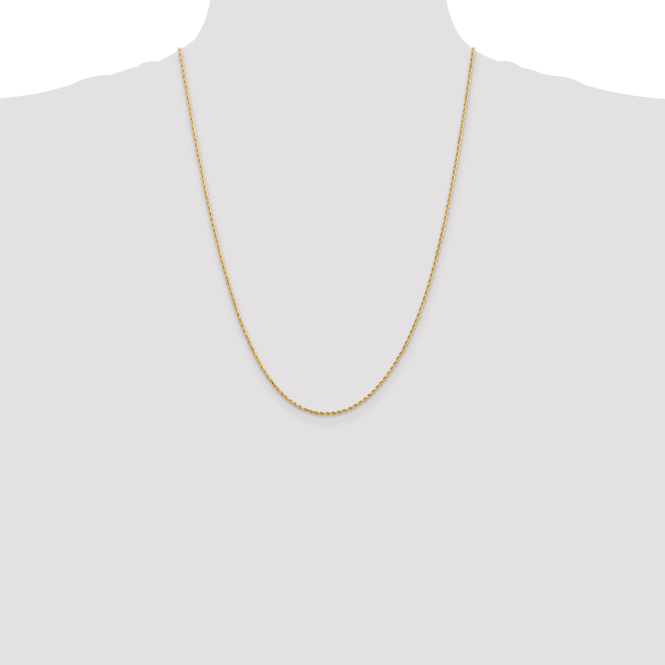 14K 1.5mm Diamond-Cut Rope Chain