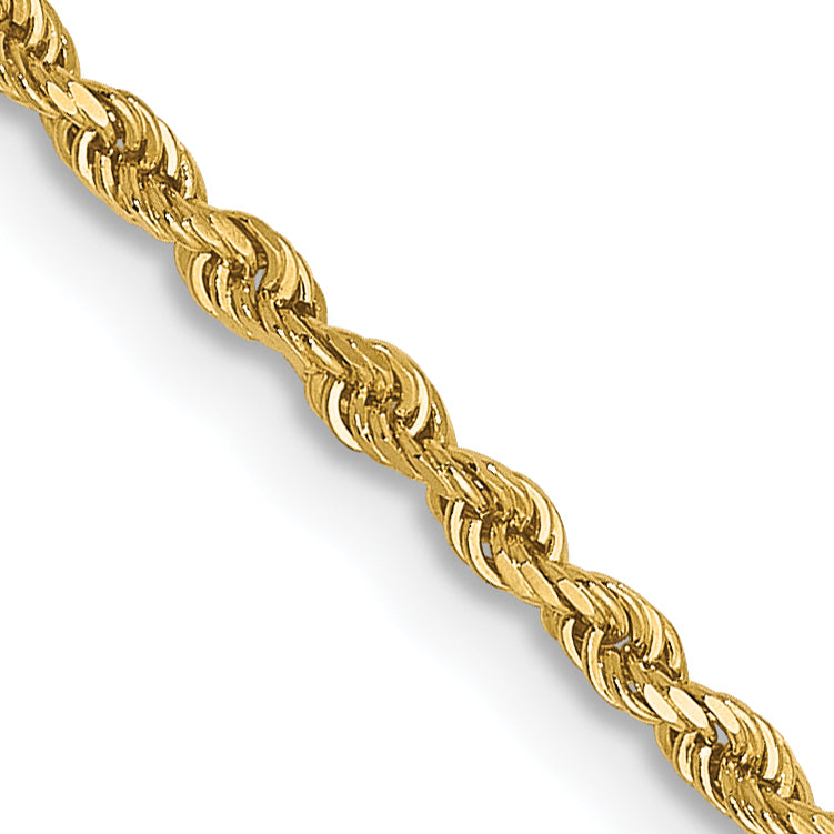 14K 1.5mm Diamond-Cut Rope Chain