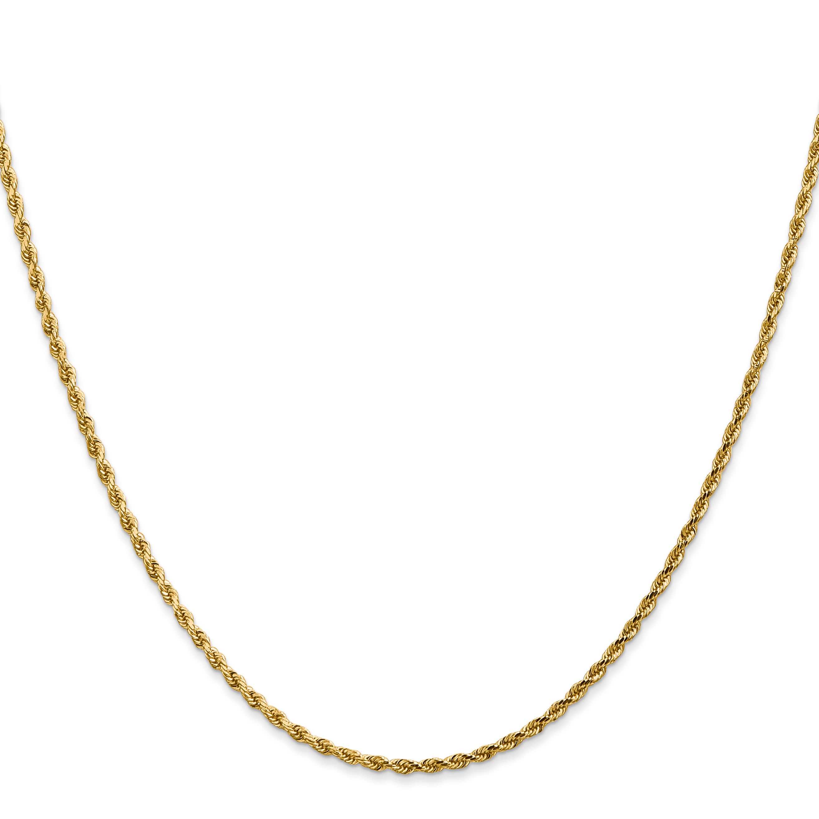 14K 1.75mm Diamond-Cut Rope Chain