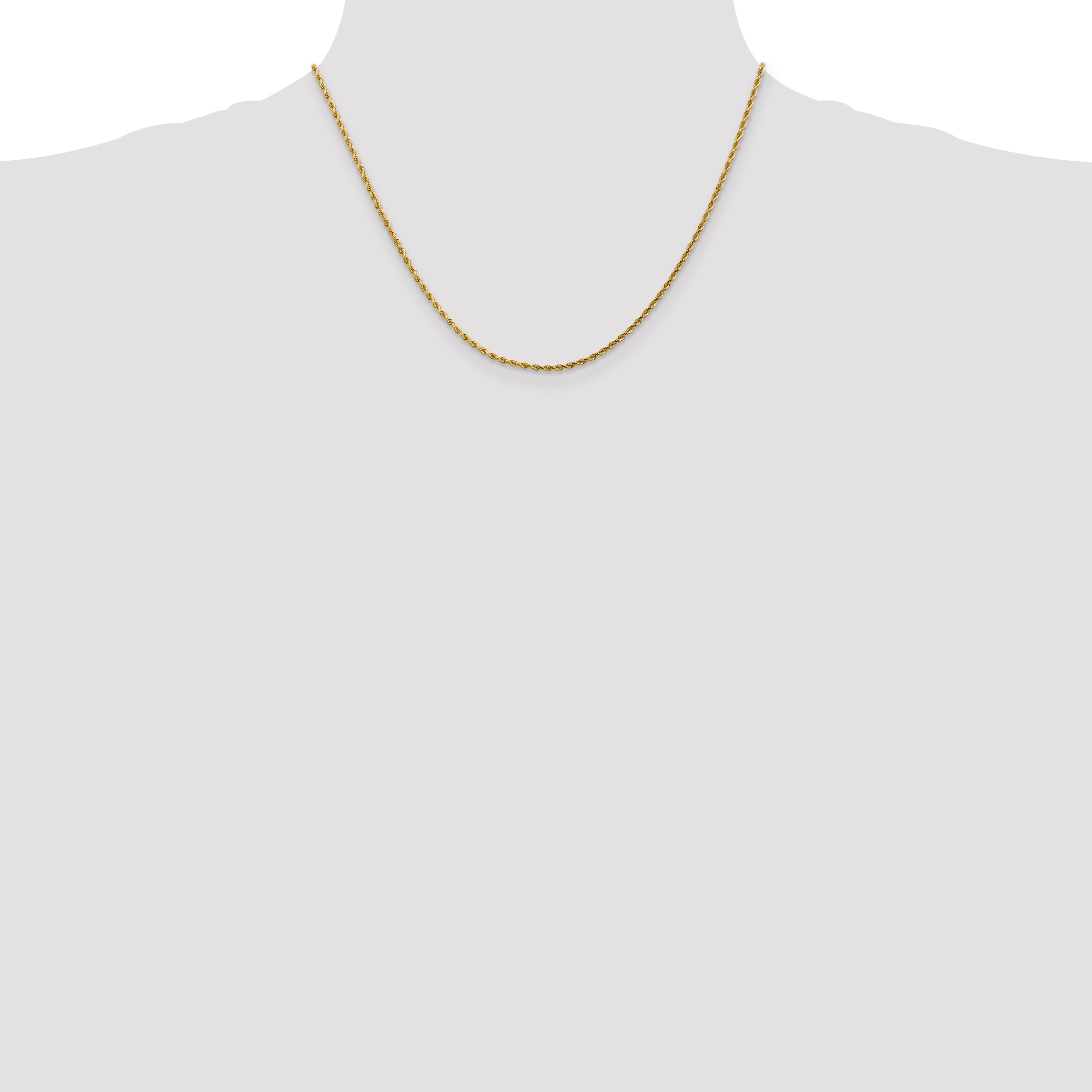 14K 1.75mm Diamond-Cut Rope Chain