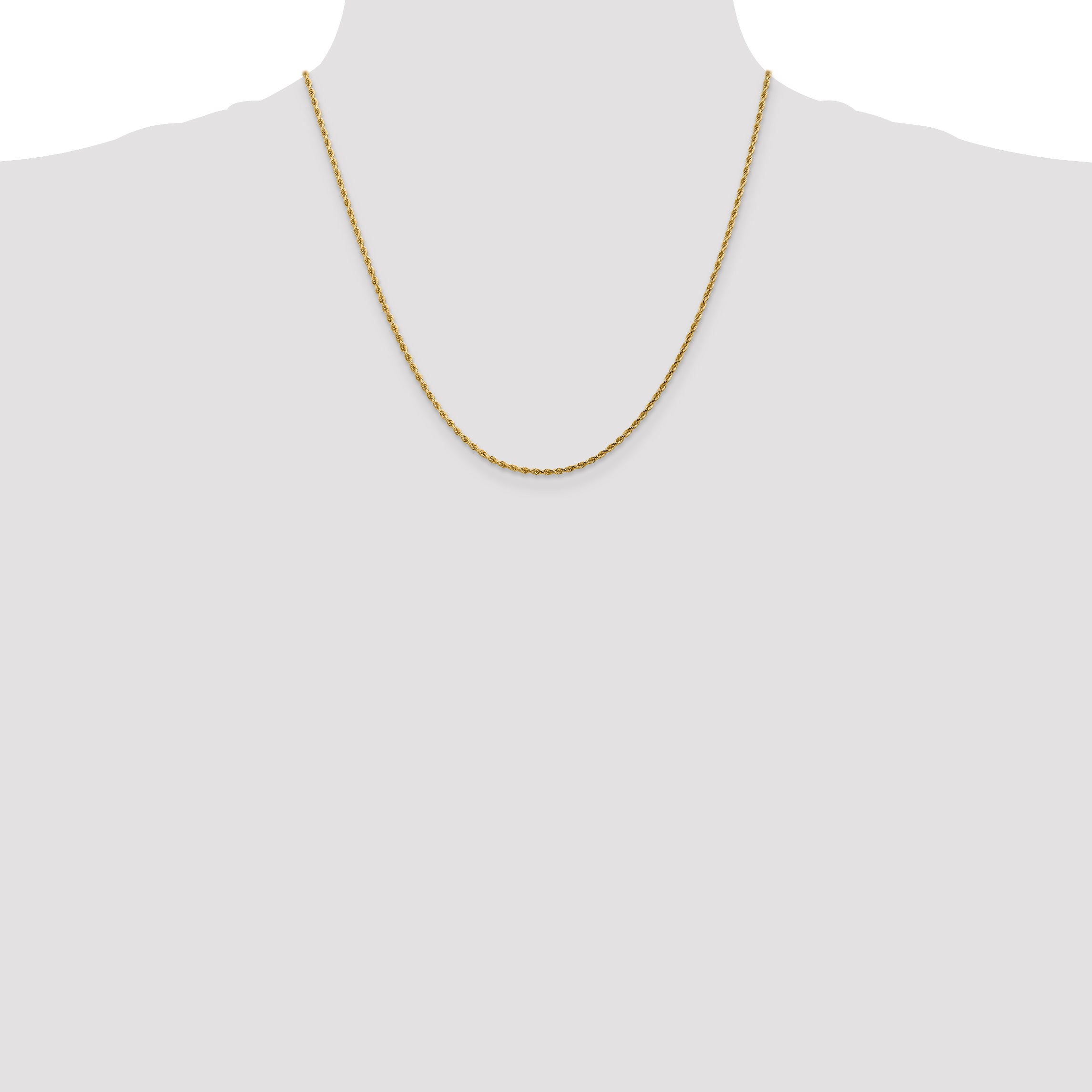 14K 1.75mm Diamond-Cut Rope Chain