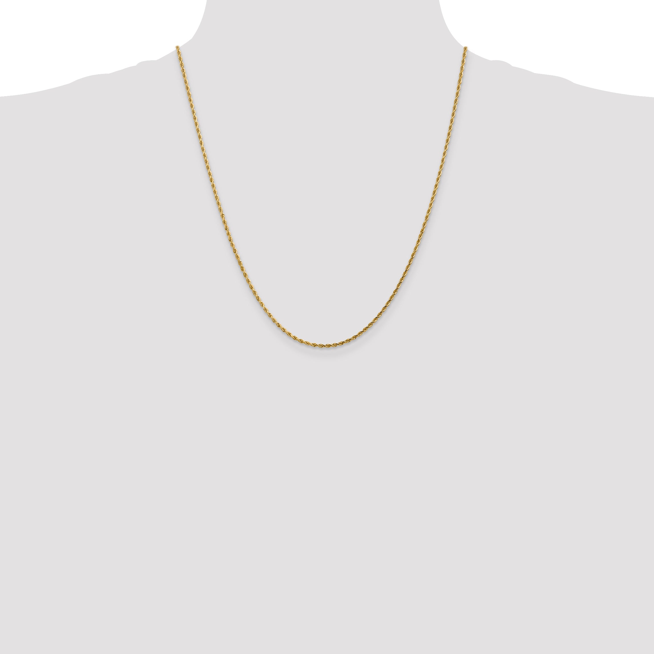 14K 1.75mm Diamond-Cut Rope Chain