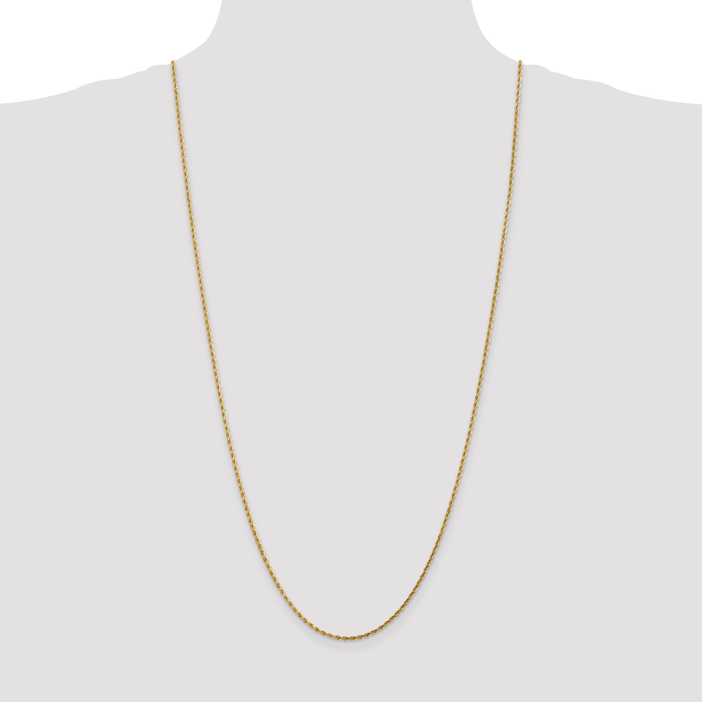 14K 1.75mm Diamond-Cut Rope Chain