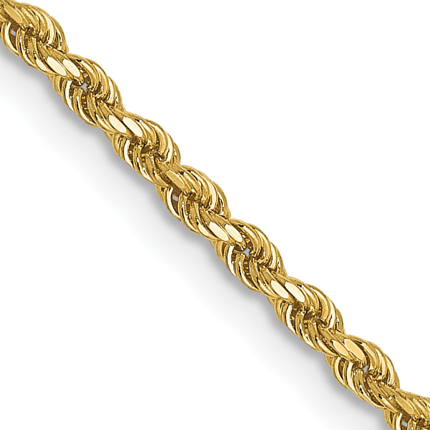 14K 1.75mm Diamond-Cut Rope Chain