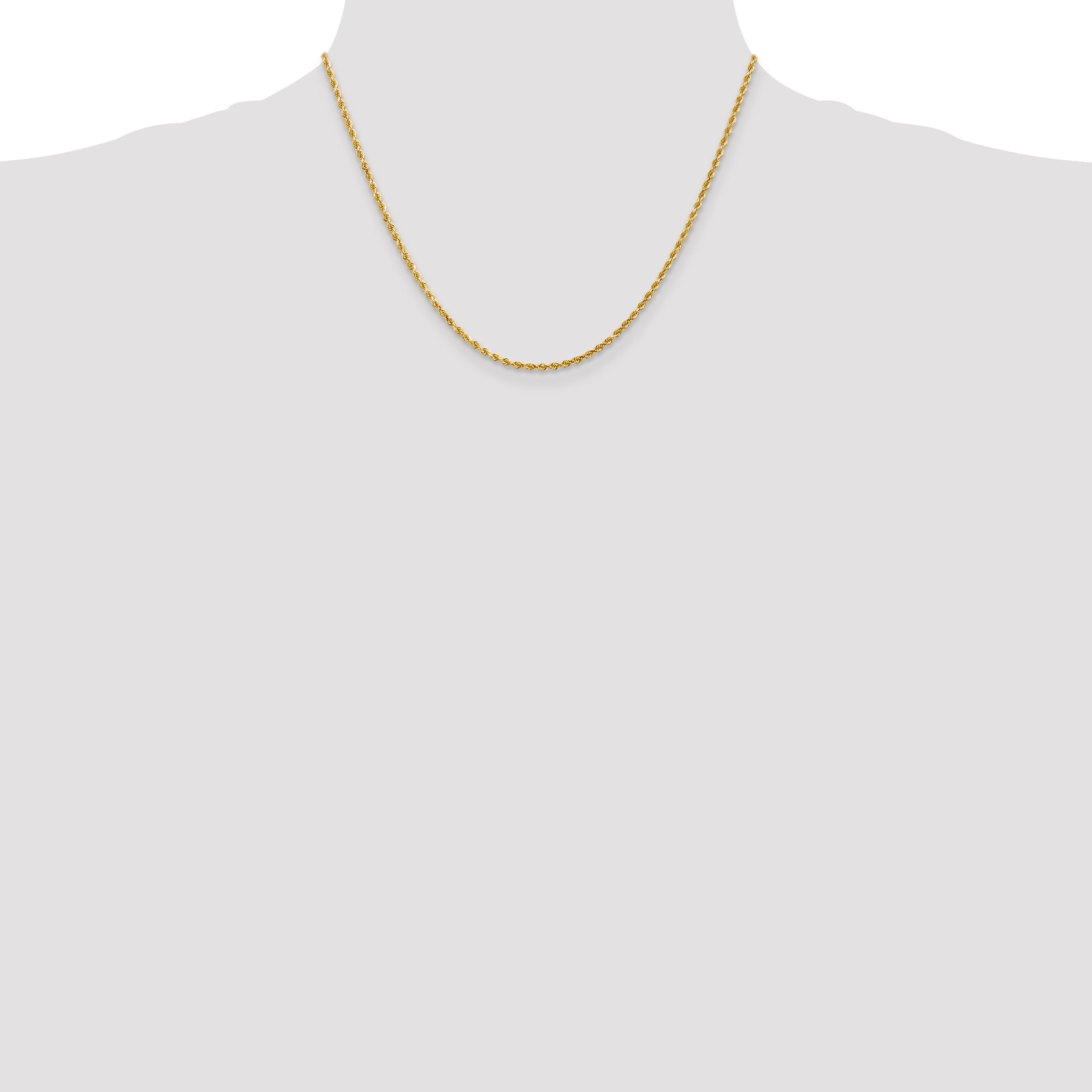 14K 2mm Diamond-Cut Rope Chain