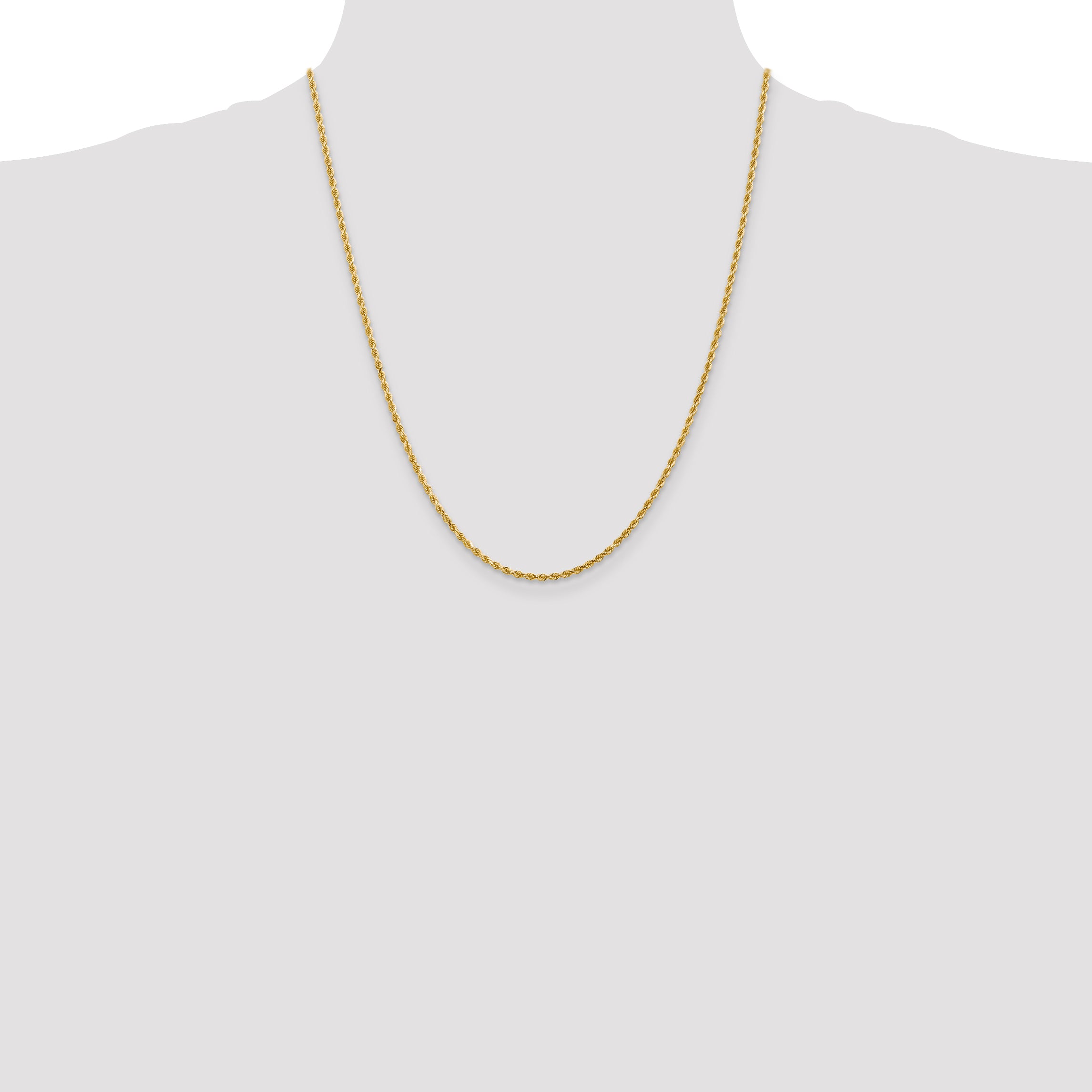 14K 2mm Diamond-Cut Rope Chain