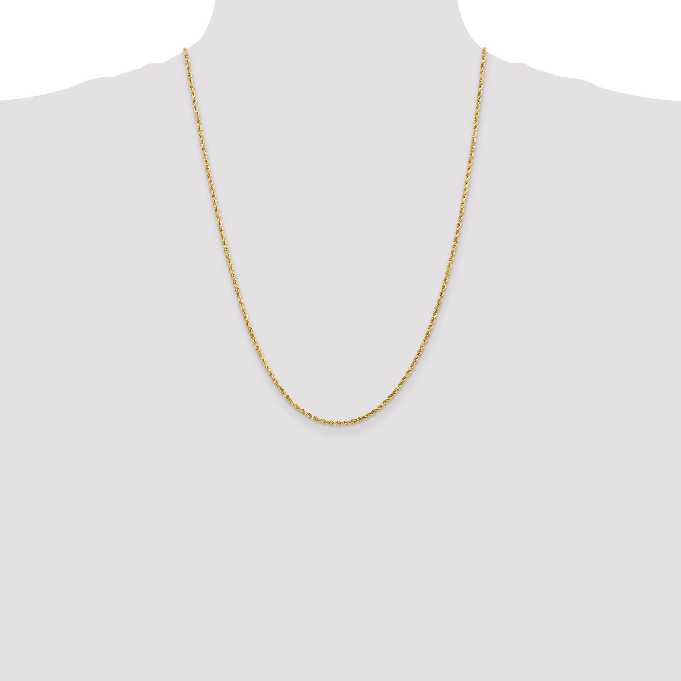 14K 2mm Diamond-Cut Rope Chain