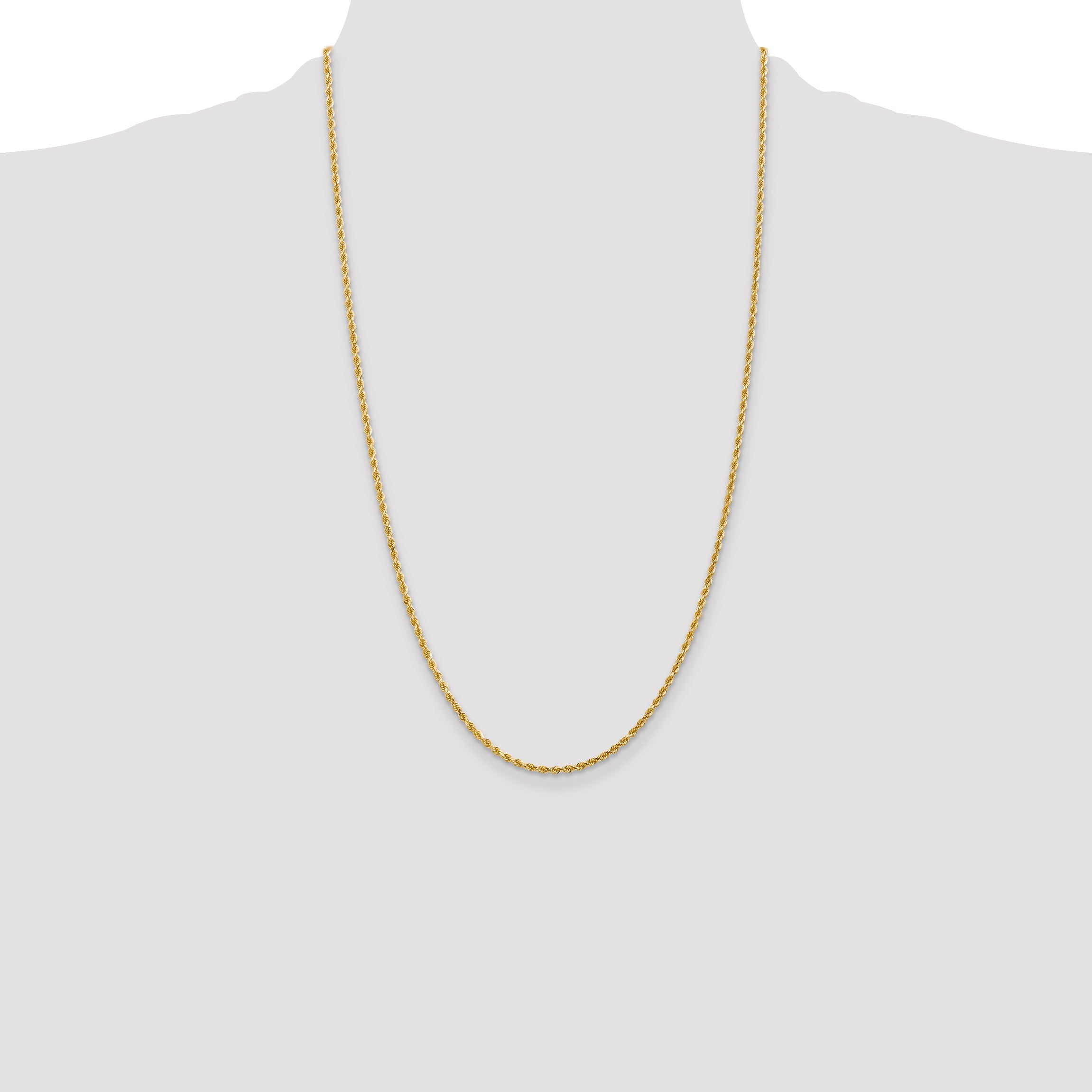 14K 2mm Diamond-Cut Rope Chain