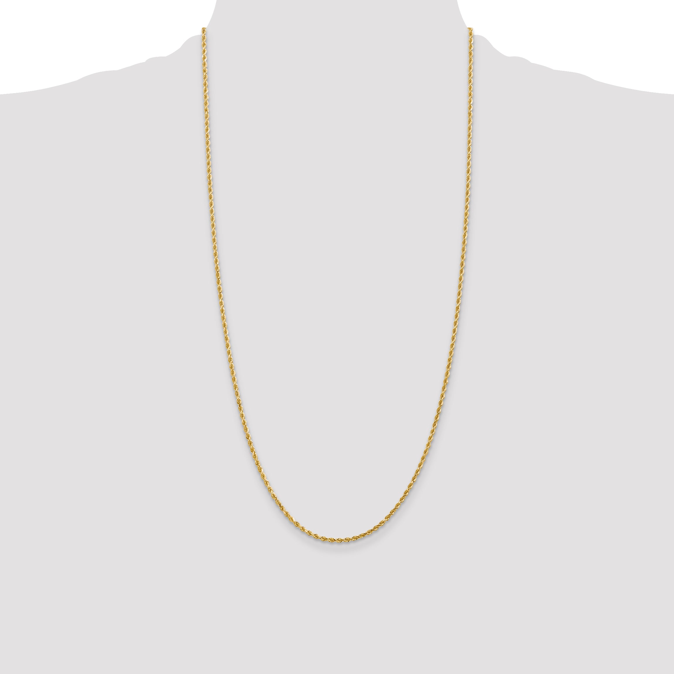 14K 2mm Diamond-Cut Rope Chain