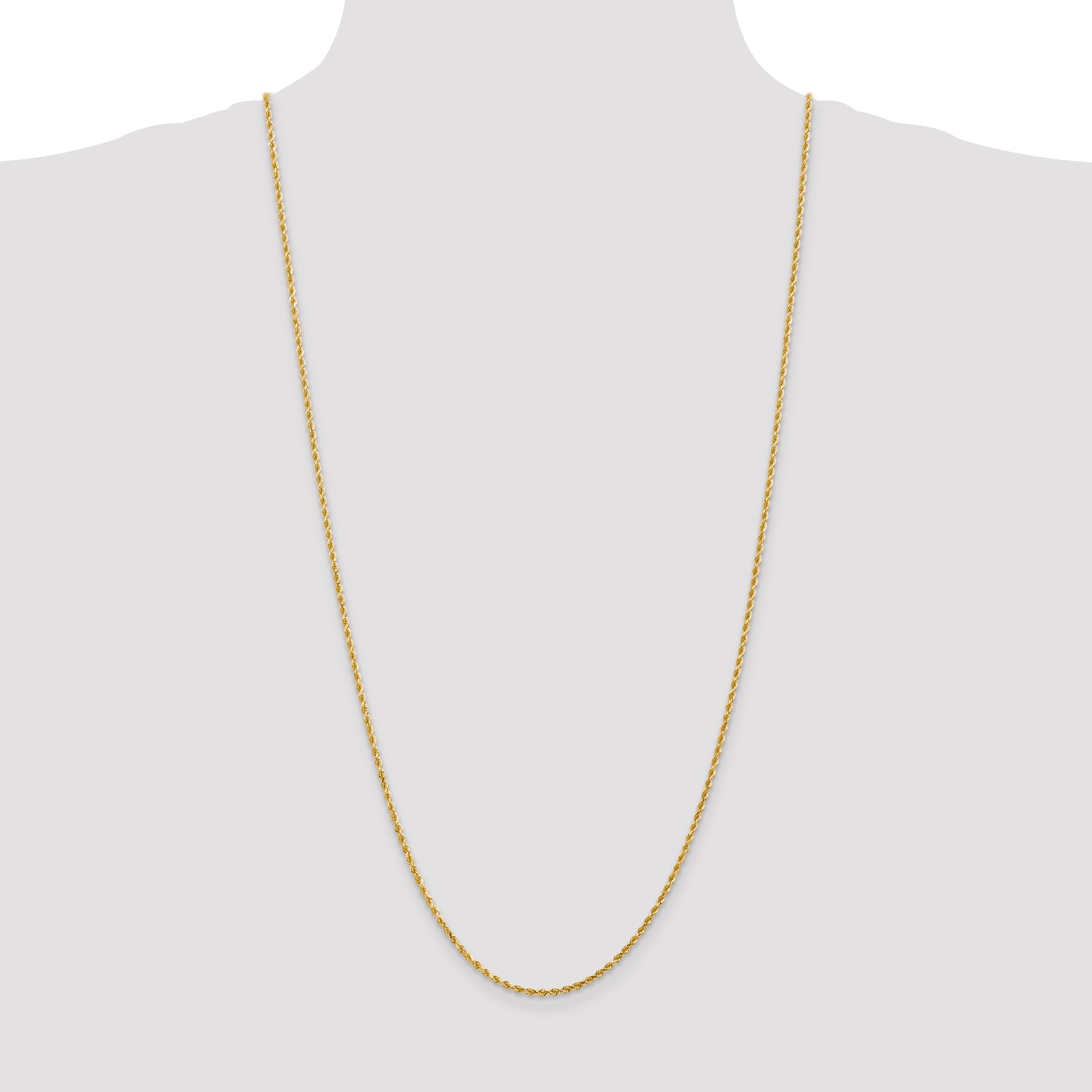 14K 2mm Diamond-Cut Rope Chain