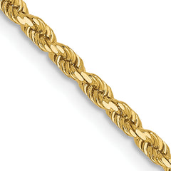 14K 2mm Diamond-Cut Rope Chain