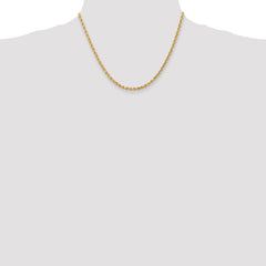 14K 3mm Diamond-Cut Rope Chain