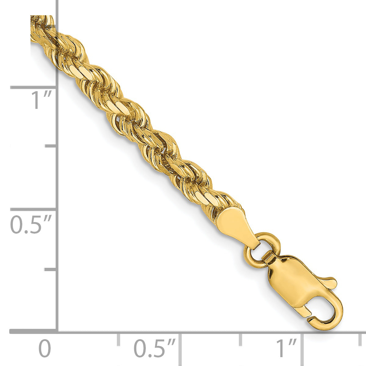 14K 3.5mm Diamond-Cut Rope Chain