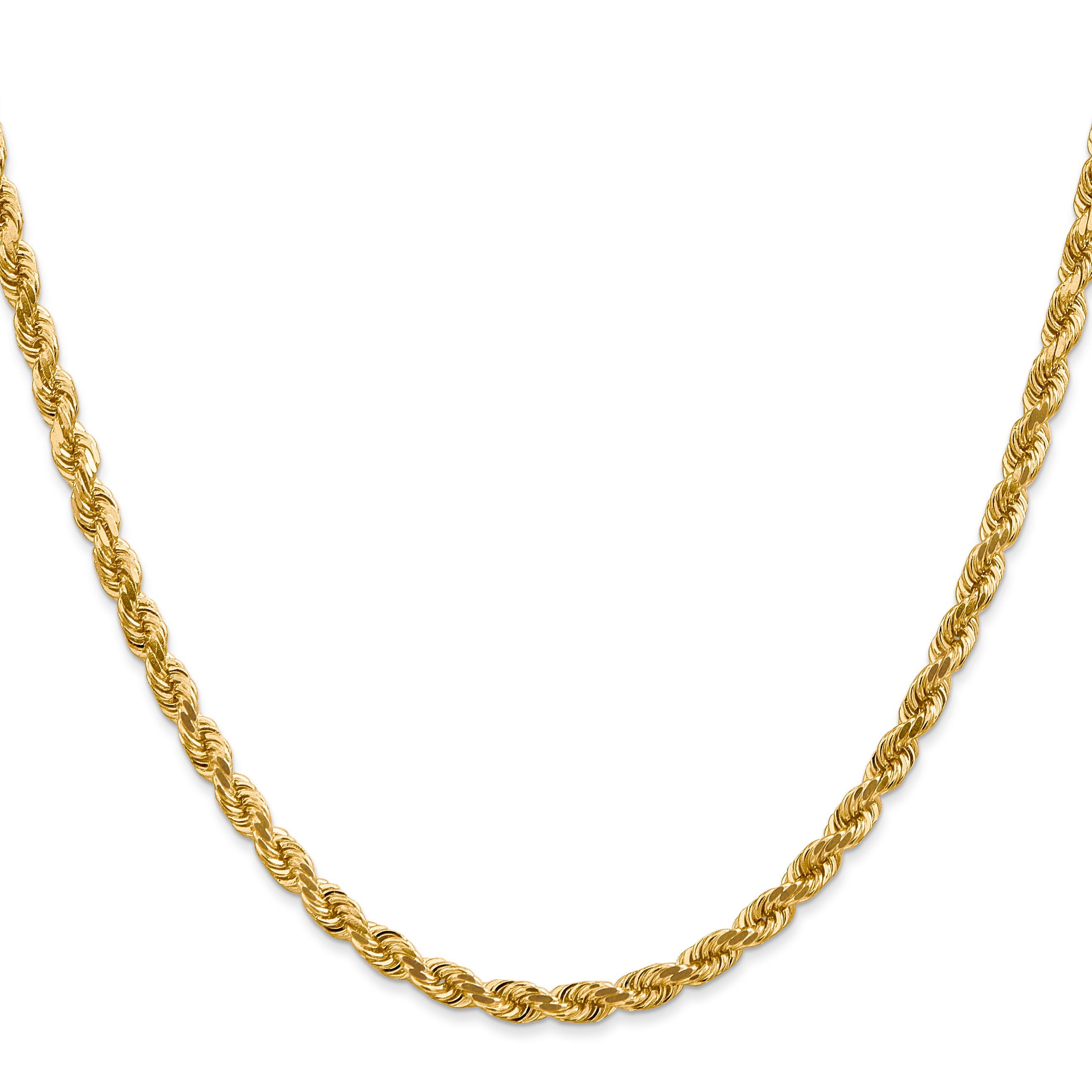 14K 4mm Diamond-Cut Rope Chain