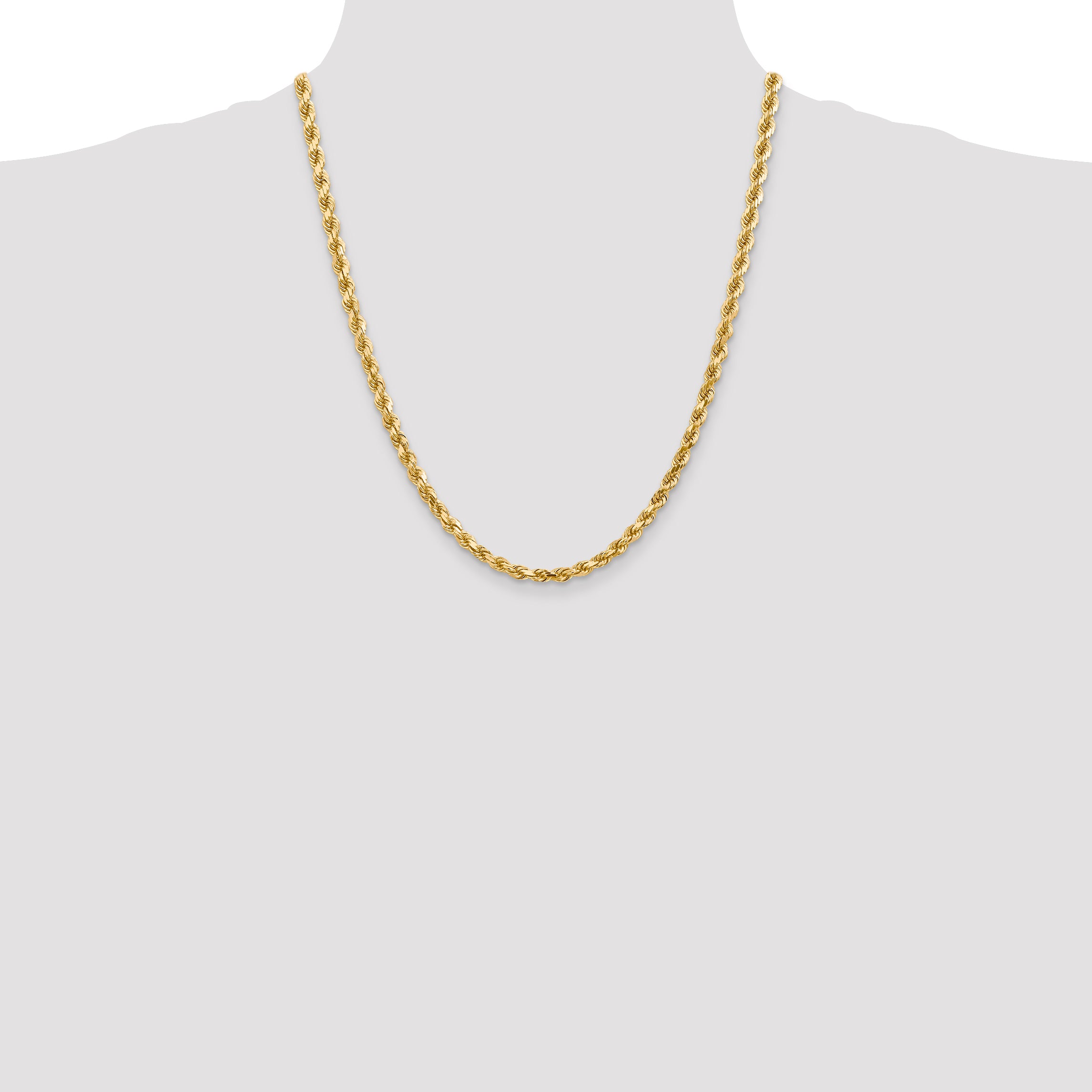 14K 4.5mm Diamond-Cut Rope Chain