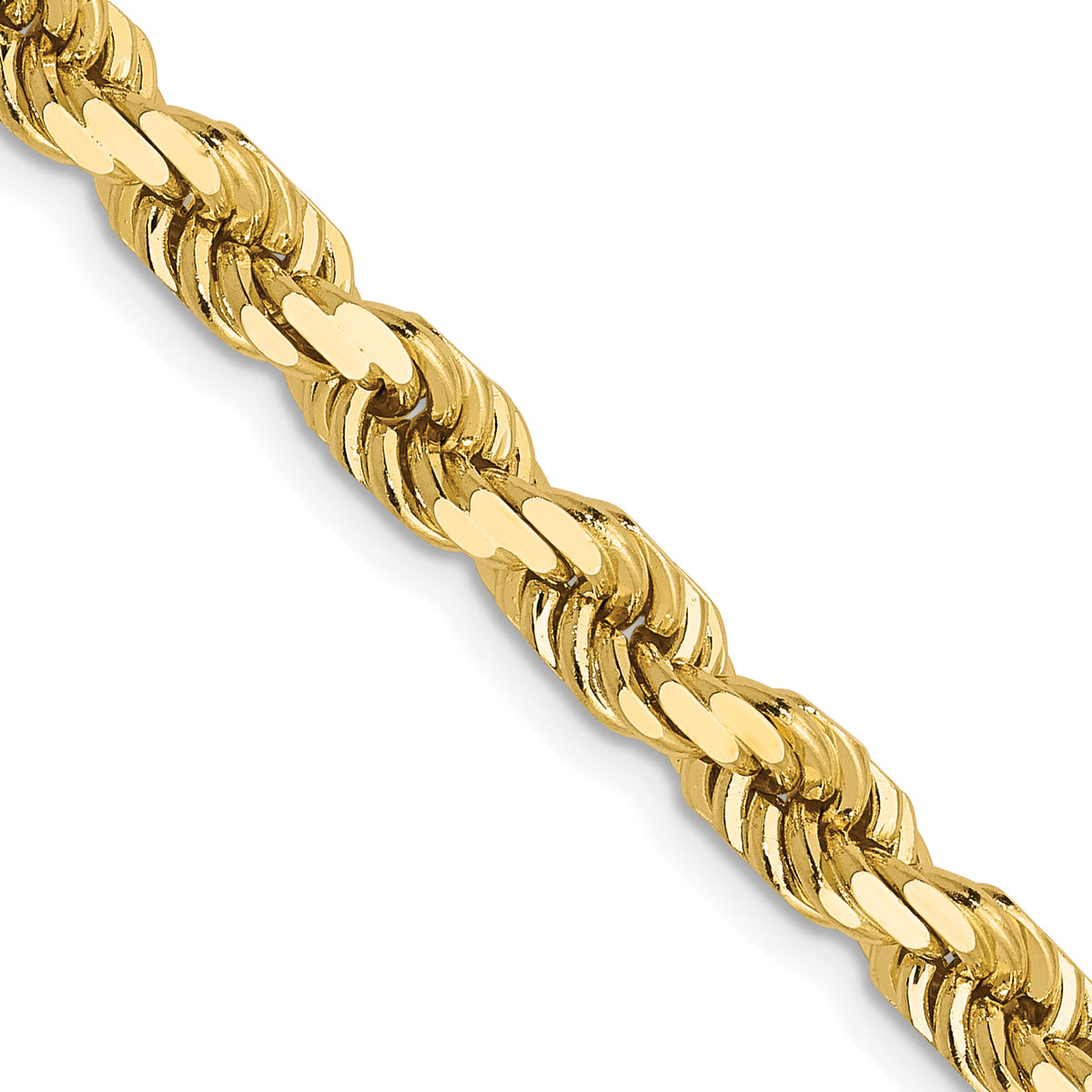 14K 4.5mm Diamond-Cut Rope Chain