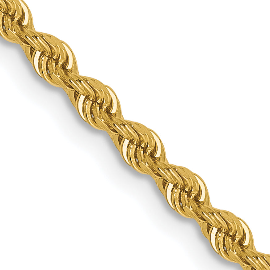 14K 2.5mm Diamond-Cut Lightweight Rope Chain