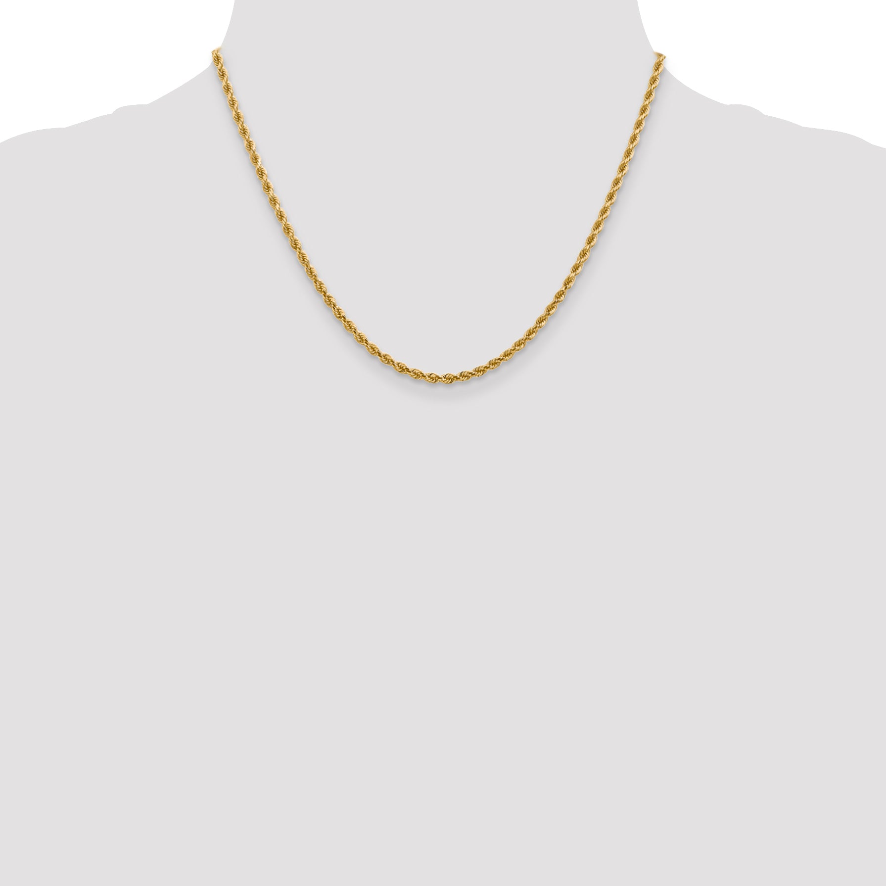 14K 2.75mm Diamond-Cut Lightweight Rope Chain