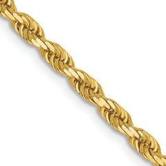 14K 2.75mm Diamond-Cut Lightweight Rope Chain