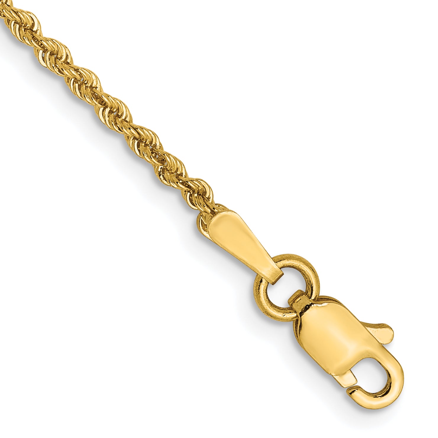 14K 1.8mm Solid Regular Rope Chain