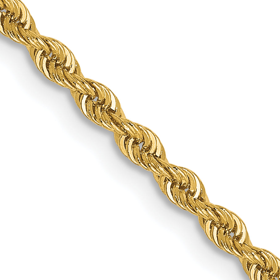 14K 2mm Solid Regular Rope Chain