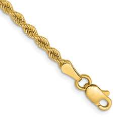 14K 2.5mm Solid Regular Rope Chain