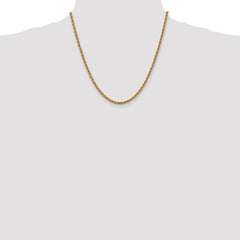 14K 3mm Solid Regular Rope Chain