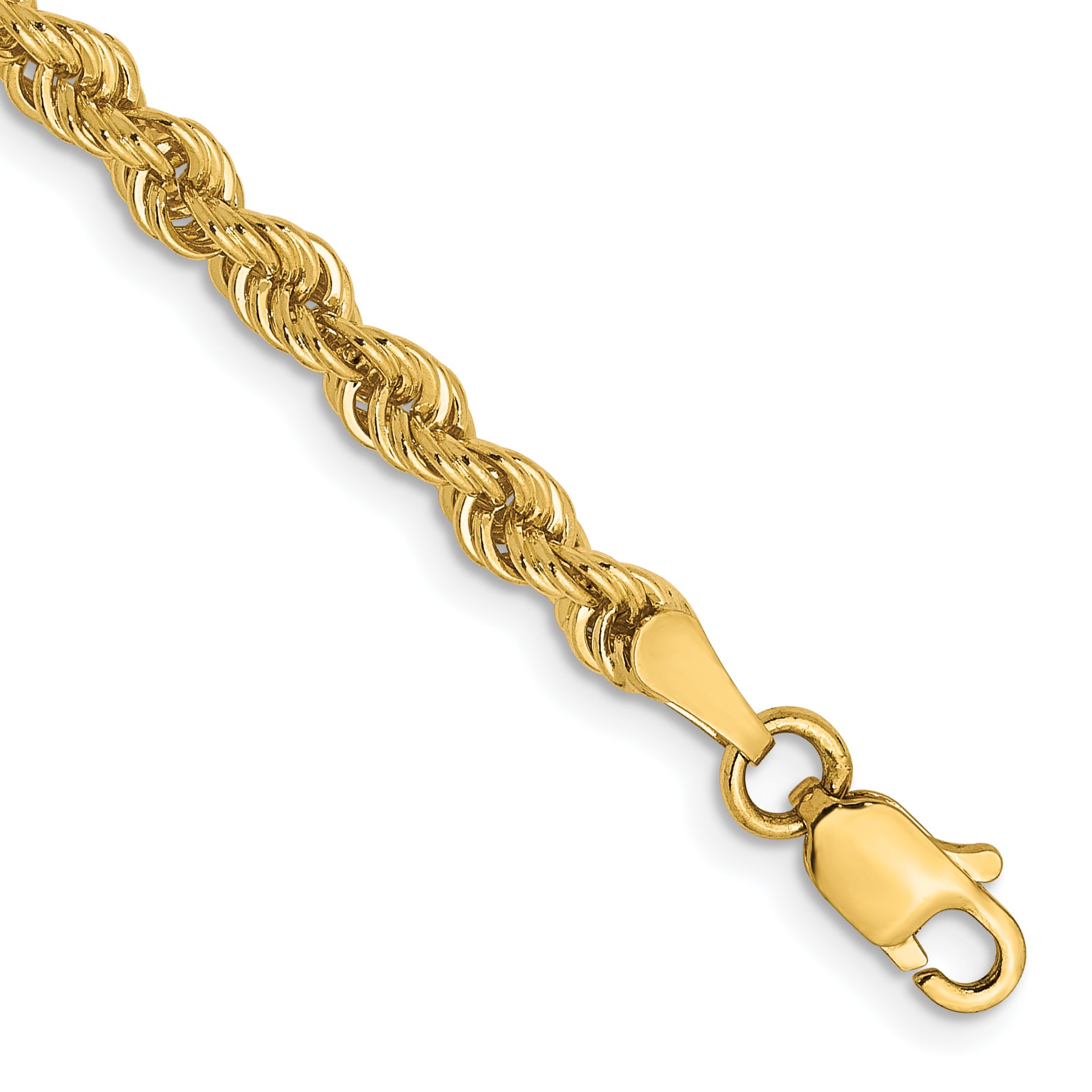 14K 3mm Solid Regular Rope Chain