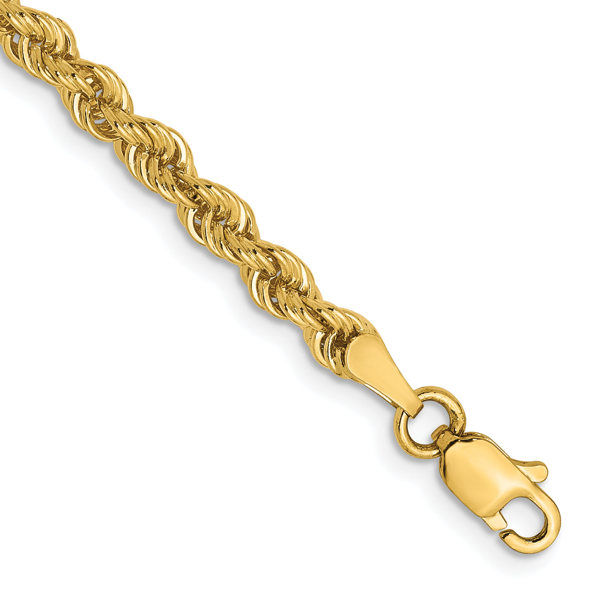 14K 3mm Solid Regular Rope Chain