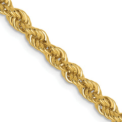 14K 3mm Solid Regular Rope Chain