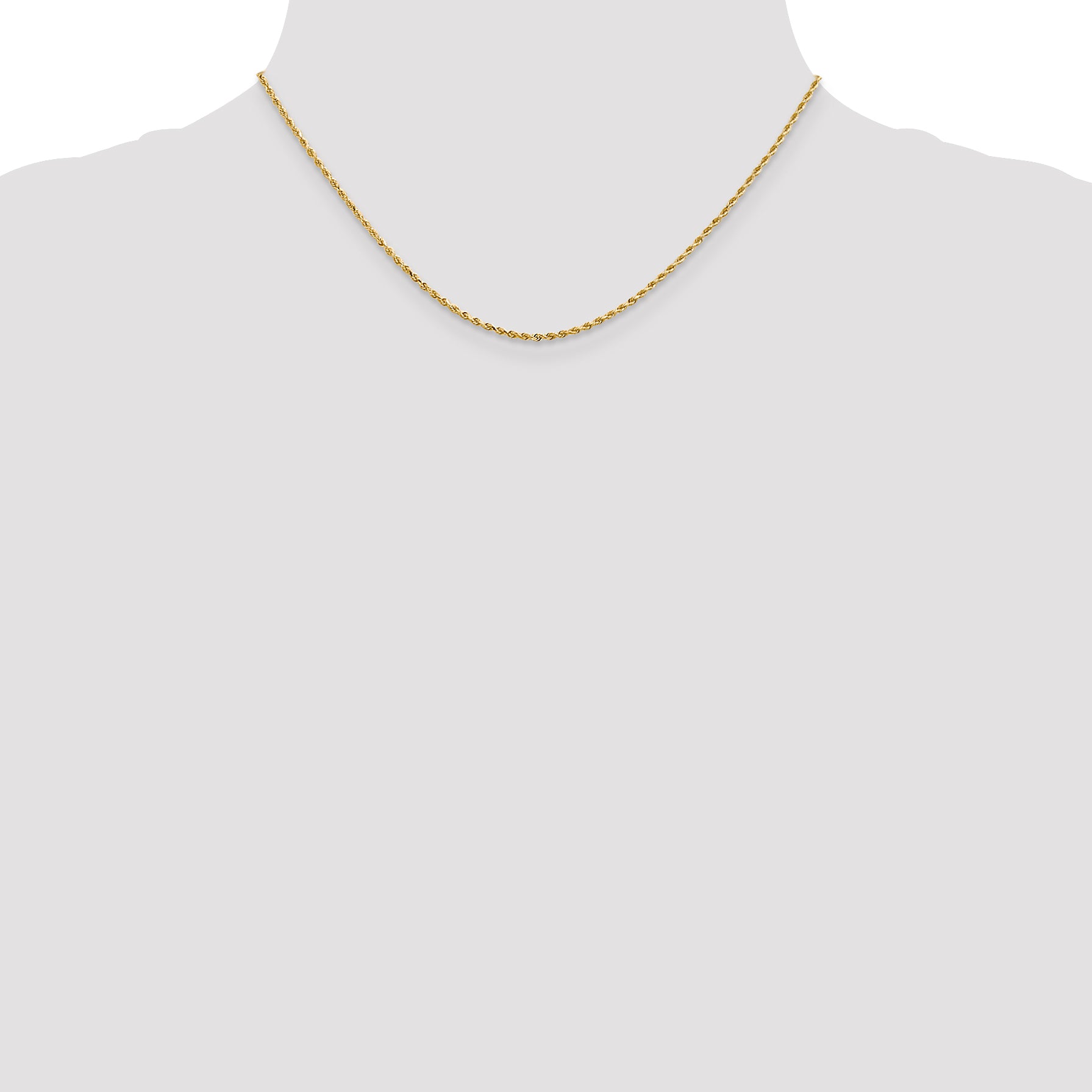 14K 1.3mm Diamond-Cut Rope Chain