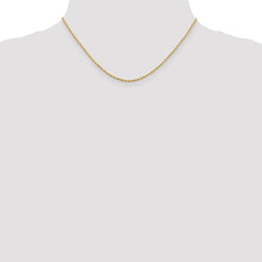 14K 1.3mm Diamond-Cut Rope Chain