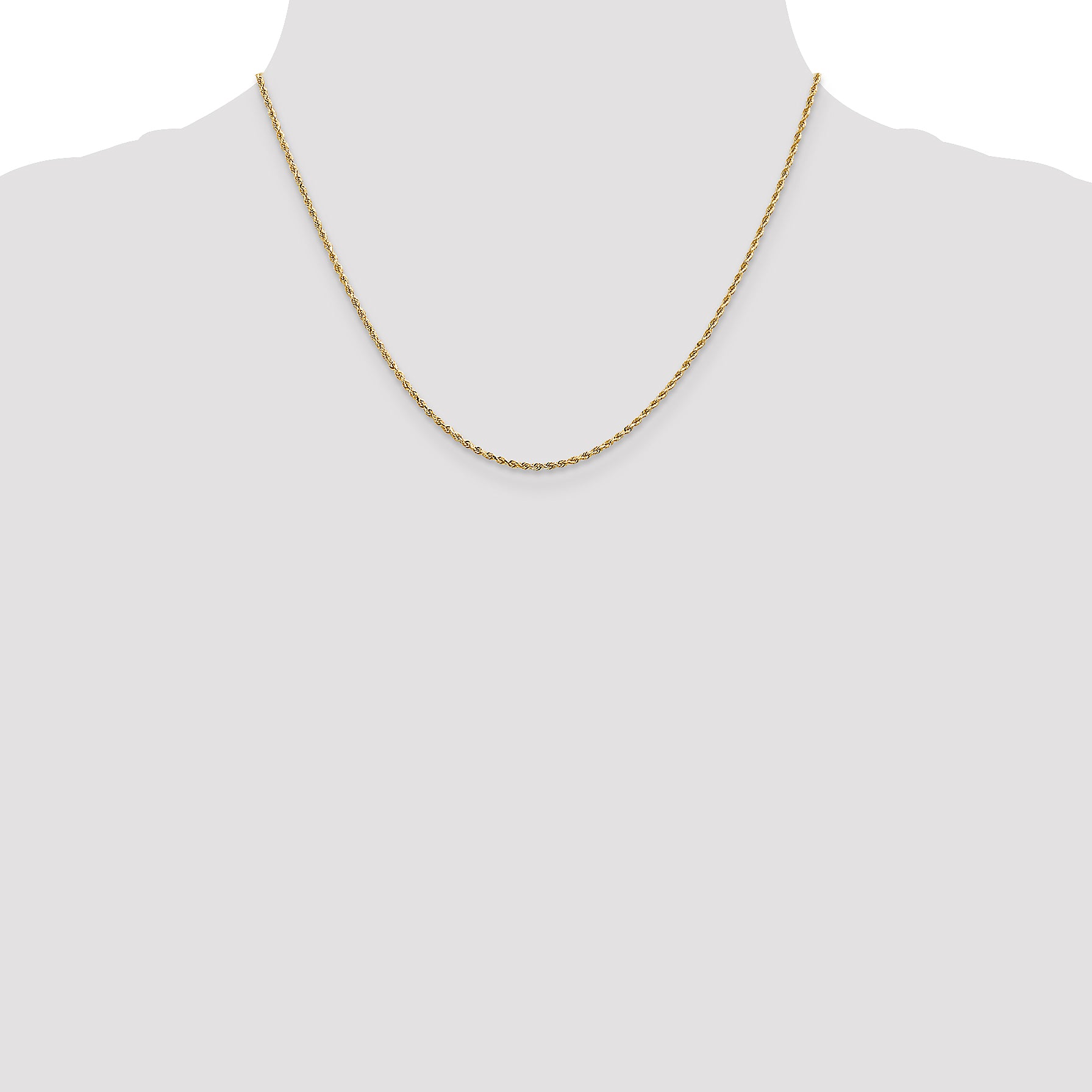 14K 1.3mm Diamond-Cut Rope Chain