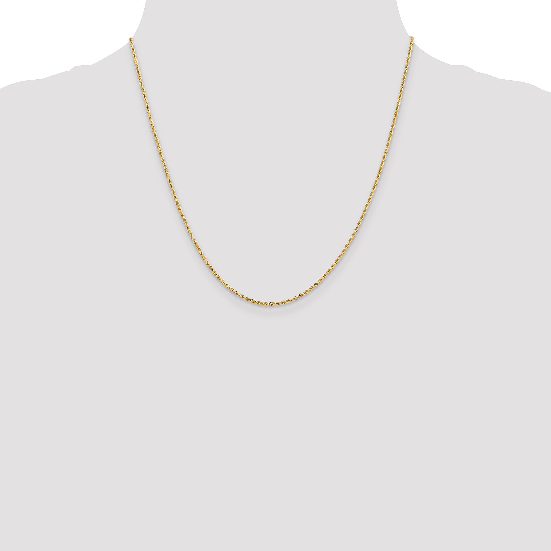 14K 1.3mm Diamond-Cut Rope Chain