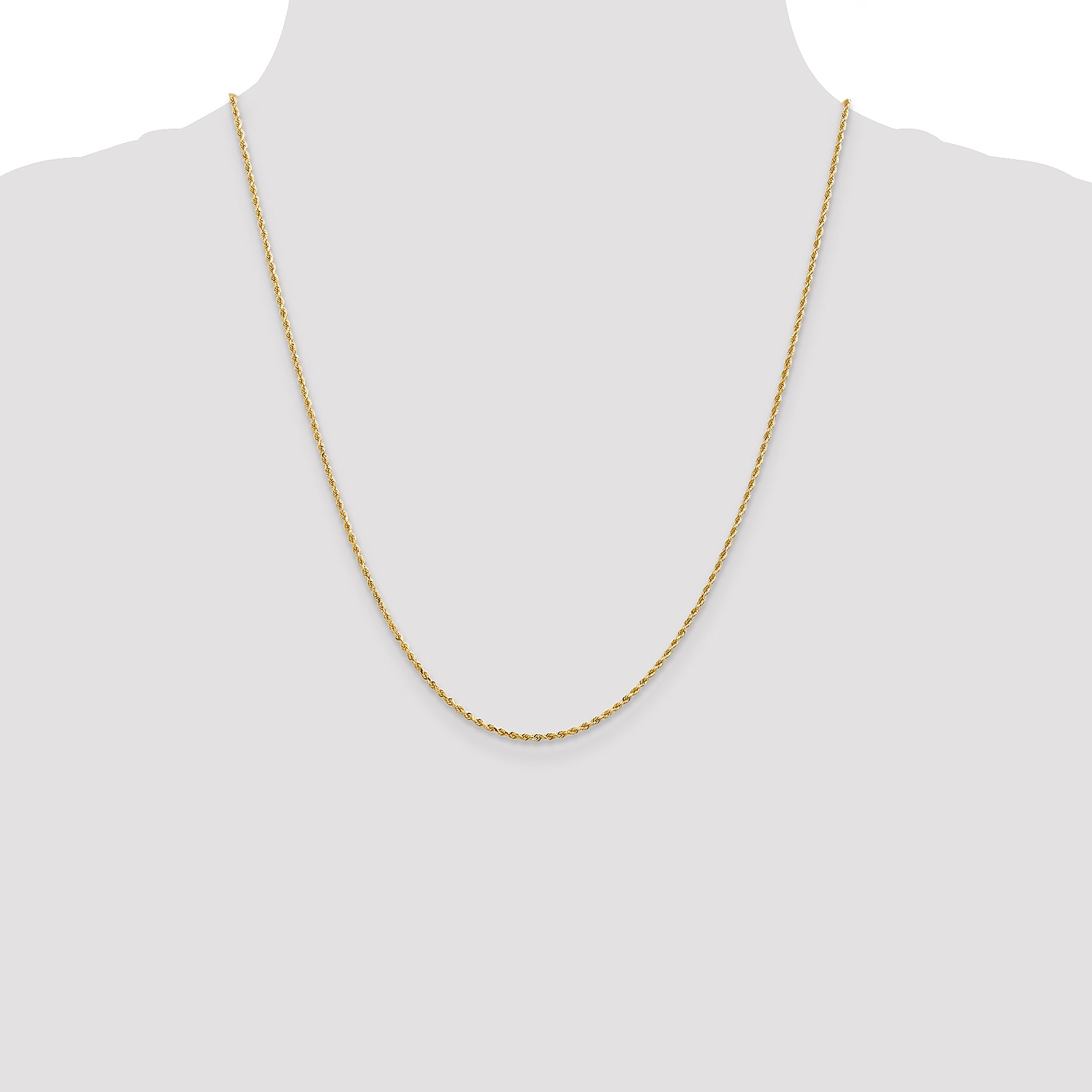 14K 1.3mm Diamond-Cut Rope Chain