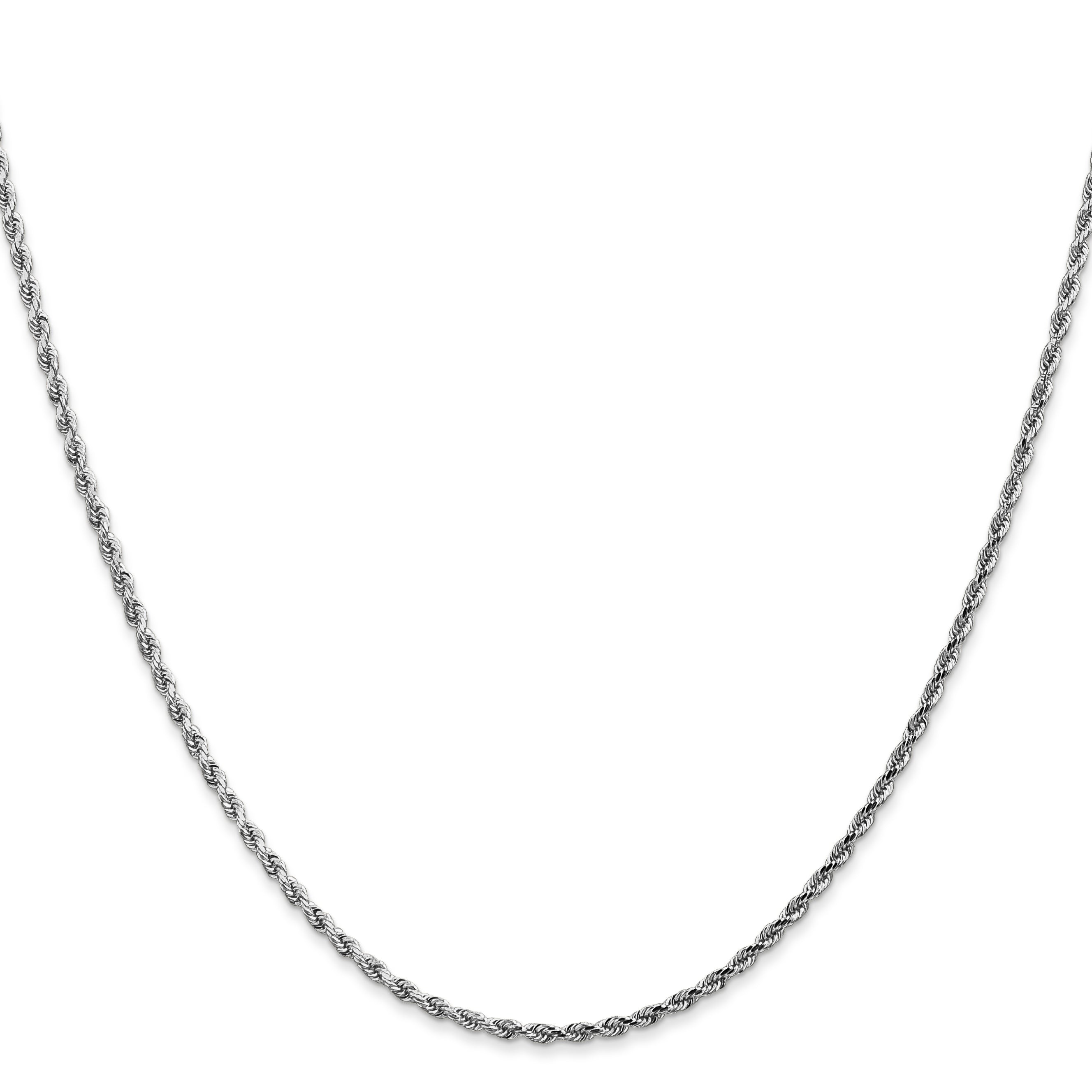 14K White Gold 1.75mm Diamond-Cut Rope Chain