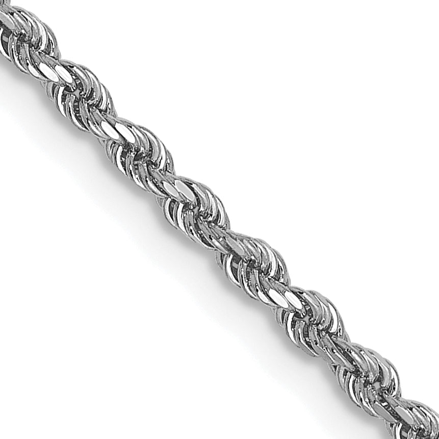 14K White Gold 1.75mm Diamond-Cut Rope Chain