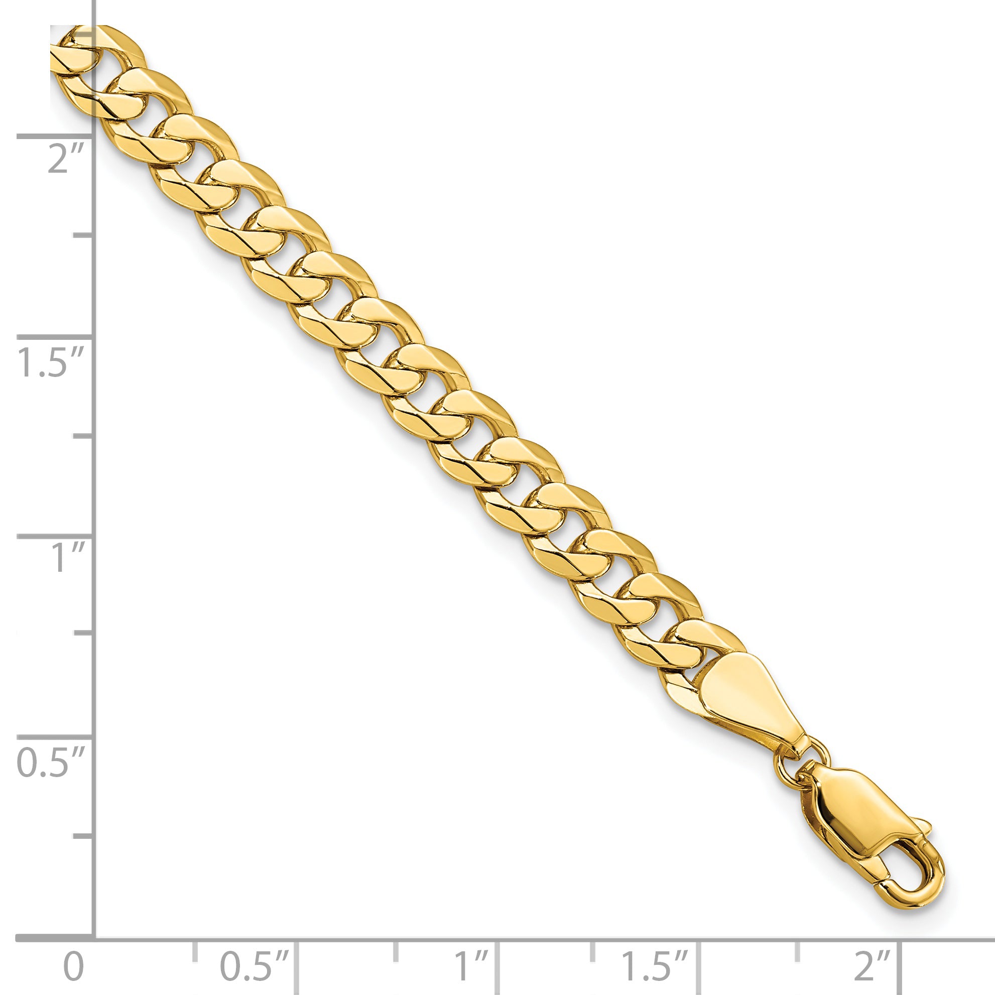 14K 5.75mm Flat Beveled Curb Chain