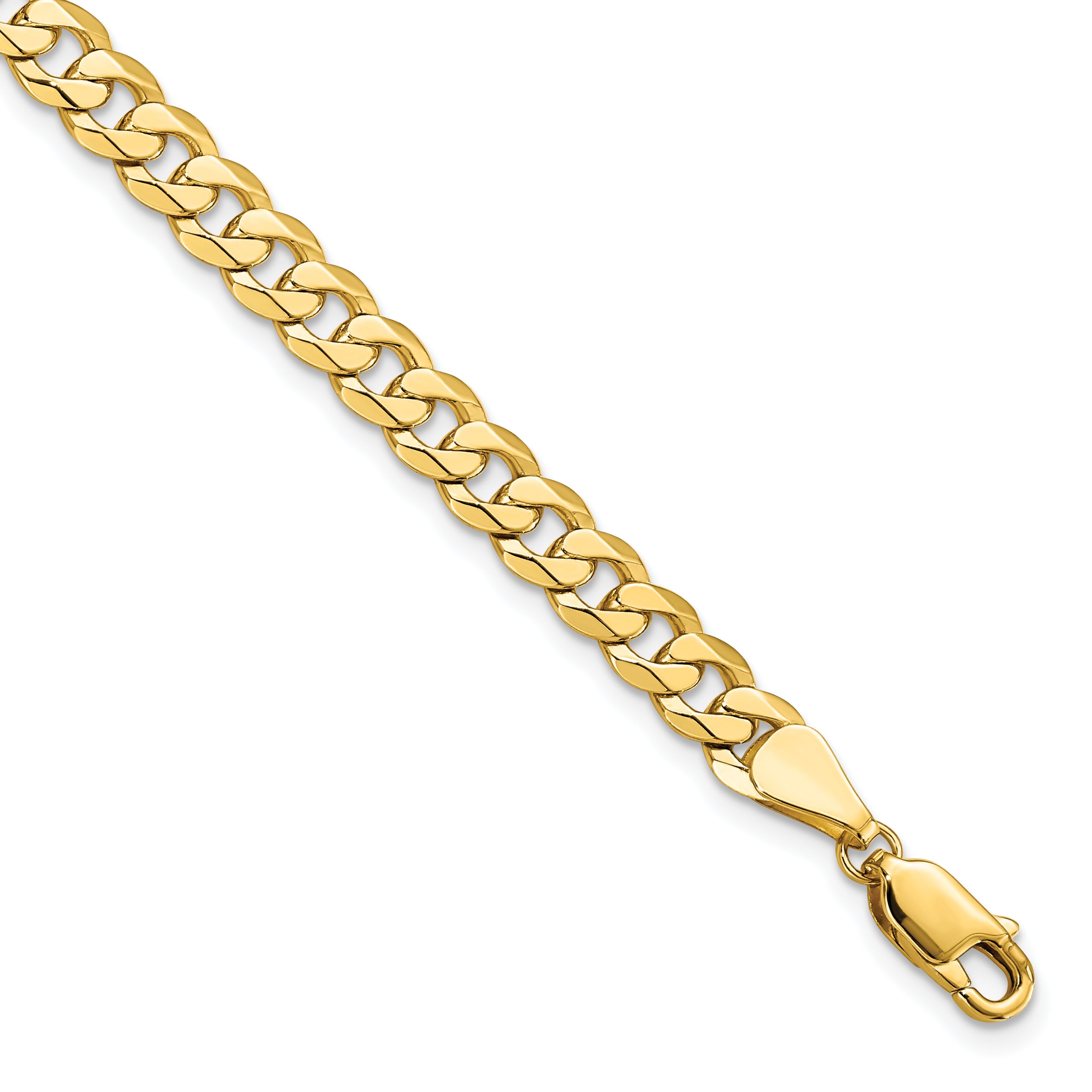 14K 5.75mm Flat Beveled Curb Chain