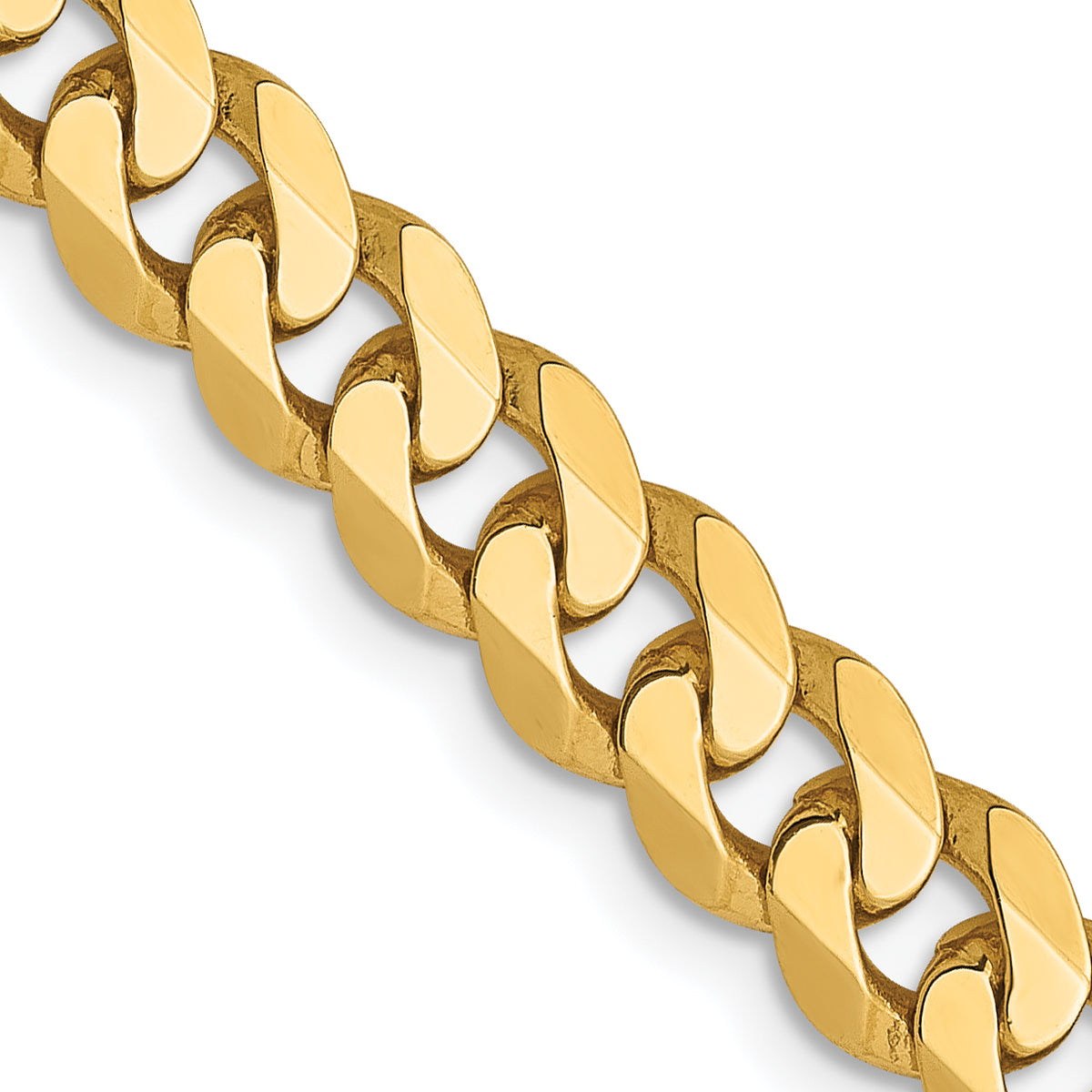 14K 5.75mm Flat Beveled Curb Chain