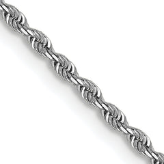 14K White Gold 1.3mm Diamond-Cut Rope Chain