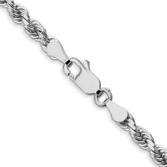 14K White Gold 4mm Diamond-Cut Rope Chain