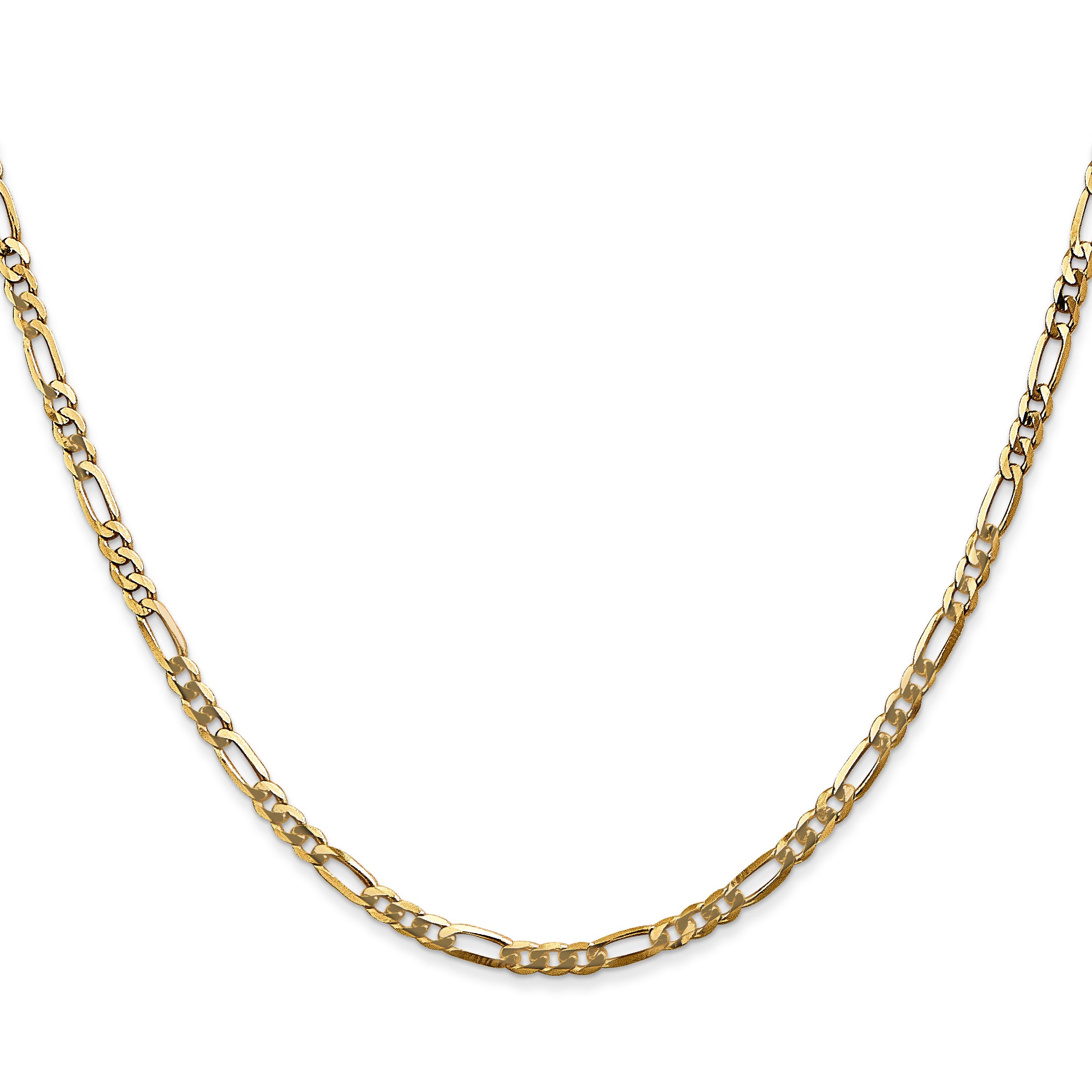 14K 2.75mm Flat Figaro Chain