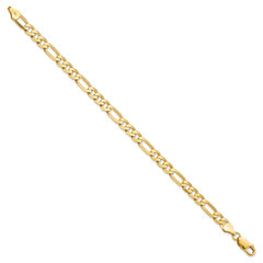 14K 6.00mm Flat Figaro Chain