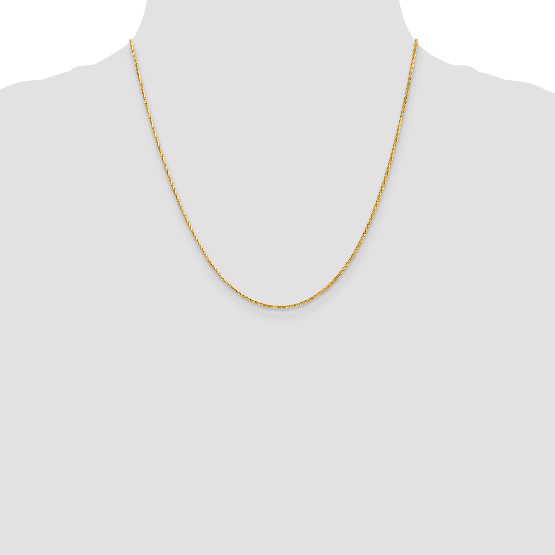 14K 1.3mm D/C Spiga (Wheat) Chain