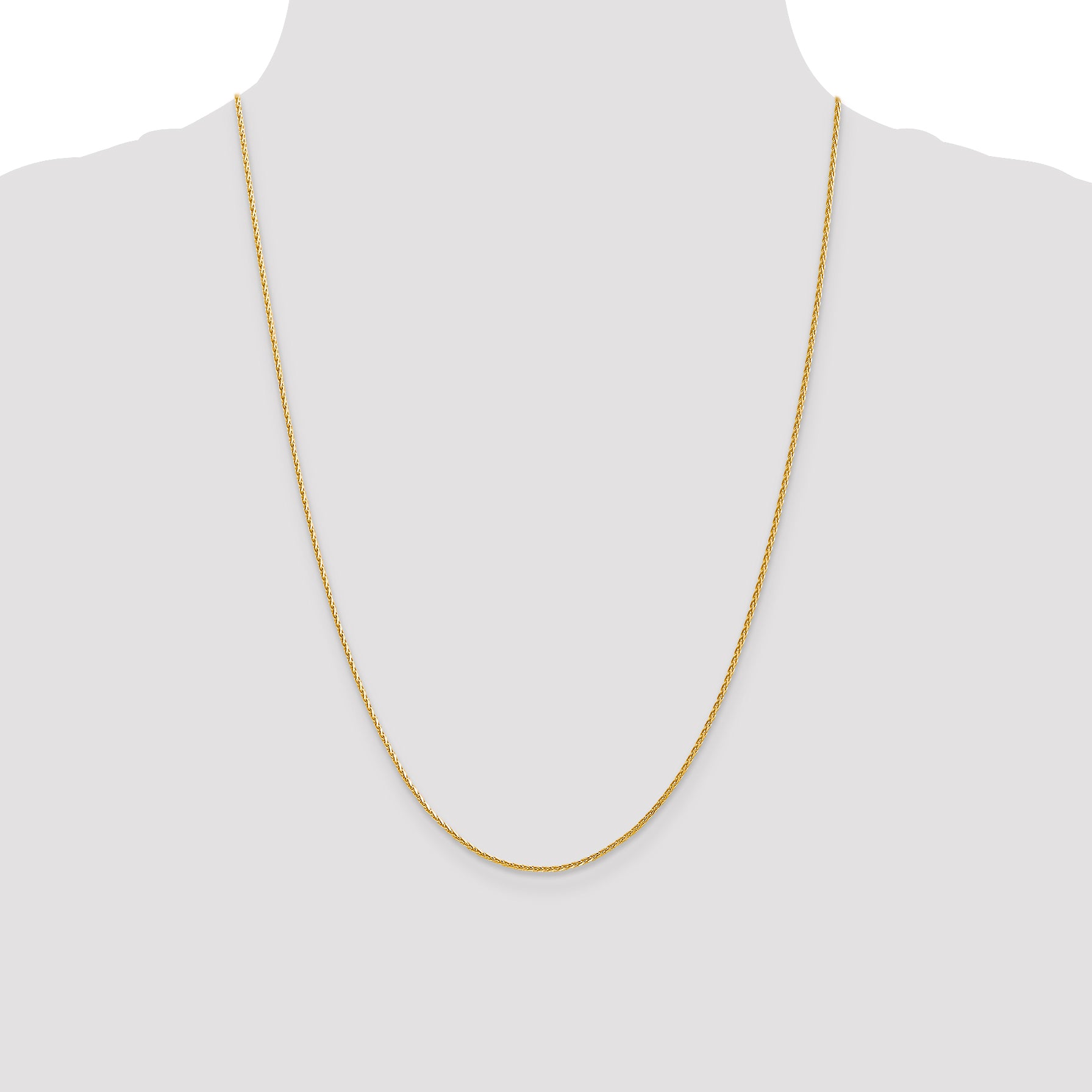 14K 1.3mm D/C Spiga (Wheat) Chain