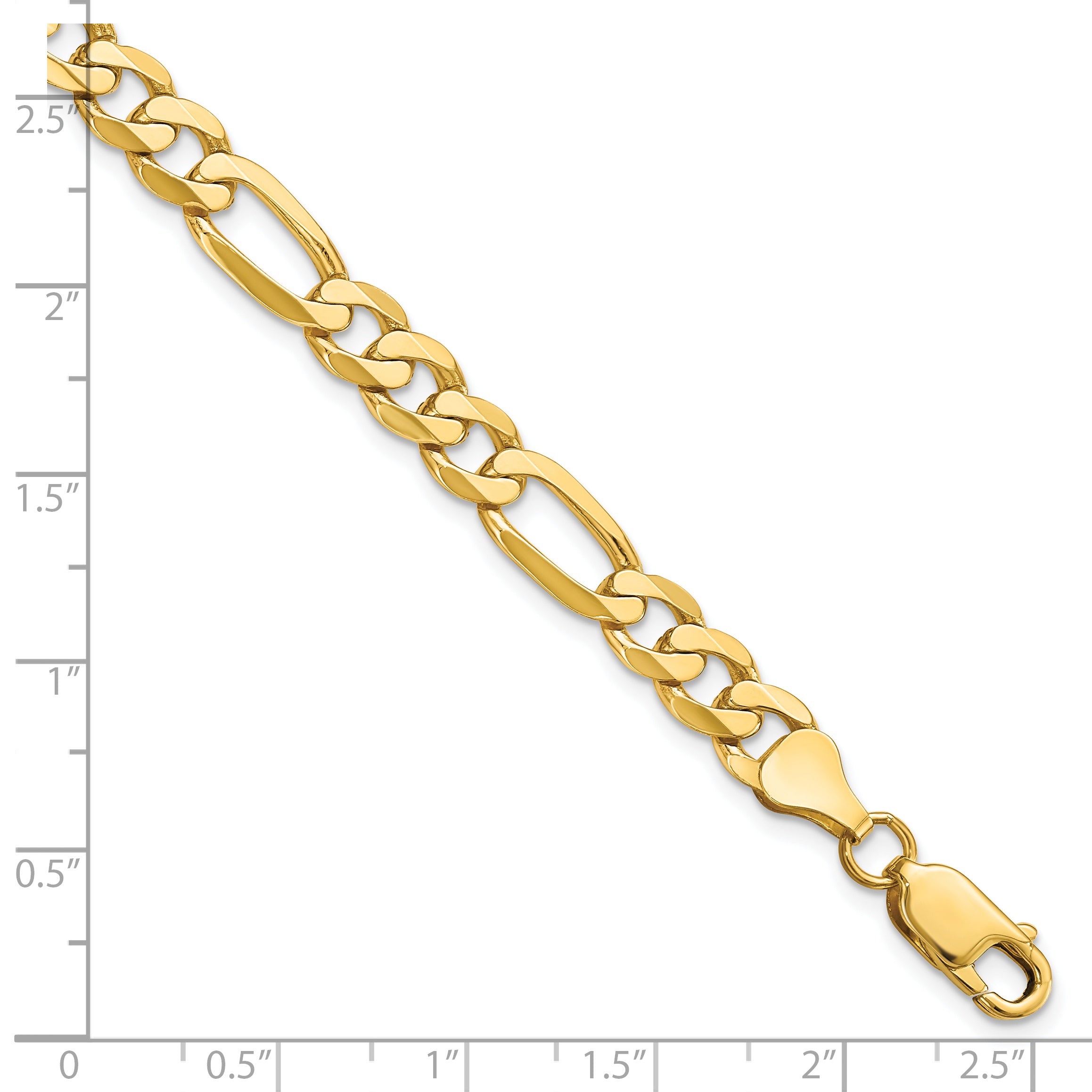 14K 7mm Flat Figaro Chain