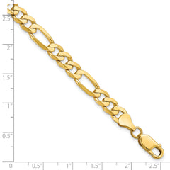 14K 7mm Flat Figaro Chain